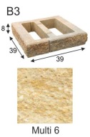 Ogrodzenie łupane, pustak łupany, bloczek Combet B3 39x39x8 Multi 6