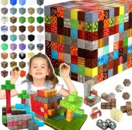 ZESTAW 100 KLOCKÓW MAGNETYCZNE KLOCKI KONSTRUKCYJNE SZEŚCIANY + 5 LUDZIKI