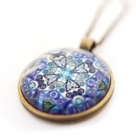 Wisiorek romantyczny naszyjnik Mandala kalejdoskop w stylu etno boho gotic