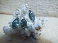 Srebrny komplet 925 pr. Naturalny niebieski kwarc