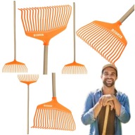 GRABIE OGRODOWE TWORZYWO SZTUCZNE 38x165CM Z KIJEM WACHLARZOWE DO LIŚCI