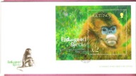Guernsey Wlk.Bryt. 2004 FDC bl. zwierzęta zagrożone, małpy, koczkodan