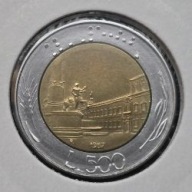 *WŁOCHY [0372]*500 Lirów 1987r. Republika Włoska, Pałac Kwirynalski Rzym