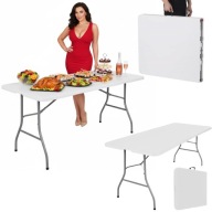 STÓŁ ROZKŁADANY OGRODOWY SKŁADANY BIAŁY PROSTOKĄTNY TURYSTYCZNY CATERINGOWY