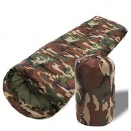 Śpiwór 2w1 Moro Mumia Turystyczny Lekki Ciepły Kołdra Kaptur 210x75 cm 950g