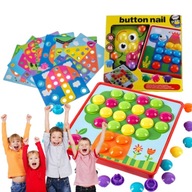 UKŁADANKA EDUKACYJNA GUZIKOWA MOZAIKA DLA DZIECI MONTESSORI 57 ELEMENTÓW