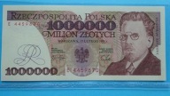 1000000 zł 1991 nr E 4459670,stan UNC