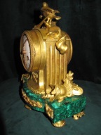 Mozliwosc Zmiany Ceny- MUZEALNY-Empire Malachit zegar Gabinetowy ok 1850r