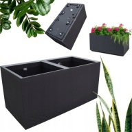 DONICZKA DONICA PROSTOKĄTNA ANTRACYT NA KÓŁKACH PLASTIKOWA SPUST DŁ. 80cm