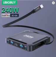 Ładowarka GaN 240 W, cyfrowy wyświetlacz, szybka stacja ładująca z 100 W