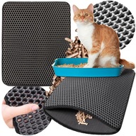 MATA POD KUWETĘ DWUWARSTWOWA WYCIERACZKA SZARA PODKŁADKA DLA KOTA XXL 60X45