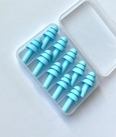 Silikonowe Zatyczki do Uszu Stopery Wkładki do Spania Niebieskie 10szt