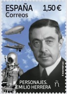 Hiszpania 2021 Znaczek ** lotnictwo samolot zeppelin