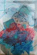 Unikatowy obraz abstrakcyjny 50×70 cm – aukcja WOŚP Teresa Kazimierczak