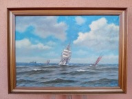 STARY DUŻY OBRAZ OLEJNY PŁÓTNO Sten Bille (1890-1953)