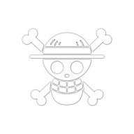 ONE PIECE Naklejka na Samochód LUFFY Biała