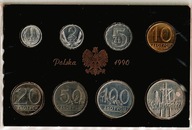 Zestaw monet Polska 1990 roku, komplet 10 000 zł. Solidarność