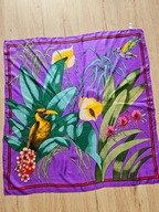 duża apaszka szal chusta chustka jedwabna jedwab silk ptaki 82x82cm