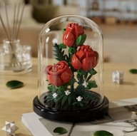 Klocki kwiatki plastikowe Róże w kloszu idealne na prezent 254el. DIY