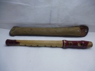 Flet prosty drewniany z pokrowcem DDR PRL