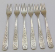 Sztućce, Radzieckie Widelce z melchioru - zestaw 6 szt.