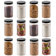 12 SZT - POJEMNIK KUCHENNY SŁOIK Z NAKRĘTKĄ 1,5L NA MAKARON MĄKE KAWE RYŻ