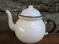 Stary Emaliowany Czajniczek_SILESIA PRL_OZDOBA_