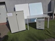 Biurko szare 120 x 80 + szafa aktowa +kontenerek