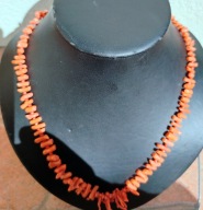 Naszyjnik korale naturalny koral czerwony łososiowy 55 cm