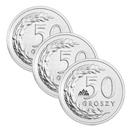 3x 50 groszy 2025 r. stan menniczy z woreczka