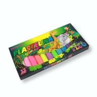 Plastelina 12 sztuk w barwie FLUO, jaskrawe, żywe kolory.