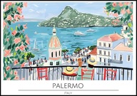 A2 KOLOROWY PLAKAT MIASTO PALERMO WŁOCHY ITALY SYCYLIA AKWARELA