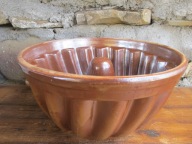 DUŻA CERAMICZNA forma do pieczenia Babki z KOMINEM_FNK BOCHNIA PRL