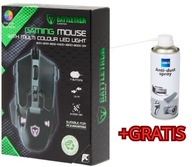 Mysz Gamingowa Battletron 8000 DPI podświetlana LED Solidna + GRATIS