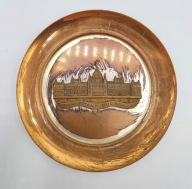 TALERZ z miedzi Węgry PARLAMENT BUDAPESZT ładny