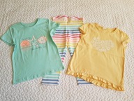 Cool Club 2 bluzki żółta miętowa i legginsy w paski nowe roz 128