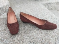 KAROLINE nr 37 wygodne zamszowe czółenka skóra