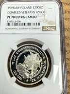 200000 zł Związek Inwalidów Wojennych 1994 NGC PF 70 MAX NOTA IDEAŁ RARYTAS