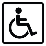 Naklejka bez tła Niepełnosprawny Inwalida Znak na samochód dyskretny 7x7cm
