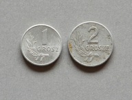 PRL 1 GROSZ + 2 GROSZE 1949 ZESTAW 2 SZT.