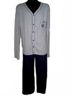 Piżama męska GRUBA ocieplana ROZPINANA 100% cotton r. 3XL