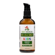 Krople witaminowe Bio Herbs D3+K2 MK-7 dla dzieci 100 ml bezalkoholowe