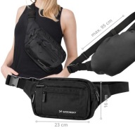 Saszetka nerka biodrowa na ramię unisex regulowany pasek wodoodporna czarna