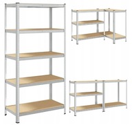 REGAŁ METALOWY MAGAZYNOWY DREWNIANY 180X90X40 900KG 5 PÓŁKI BEZ ŚRUB GARAŻ