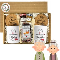 DUŻY ZESTAW DLA DZIADKÓW BABCI I DZIADKA KUBKI PREZENT NA ŚWIĘTA DZIEŃ MIÓD