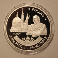 PAPIEŻ JAN PAWEŁ II 87 PIELGRZYMKA POLSKA LICHEŃ, MALAWI 2010, SREBRZONA