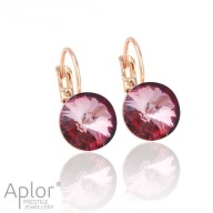 Złote Kolczyki Wiszące Kółka Kr Swarovski Shape pozłacane PUDEŁKO pozłacane