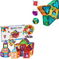 DUŻE KLOCKI MAGNETYCZNE 3D TILES 70 ELEMENTÓW KONSTRUKCYJNE EDUKACYJNE