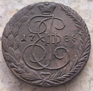 Rosja - 5 kopiejek 1788 EM K.II - BARDZO ŁADNA