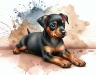 PANEL z nadrukiem na torbę, tkanina wodoodporna 45/45cm pinczer